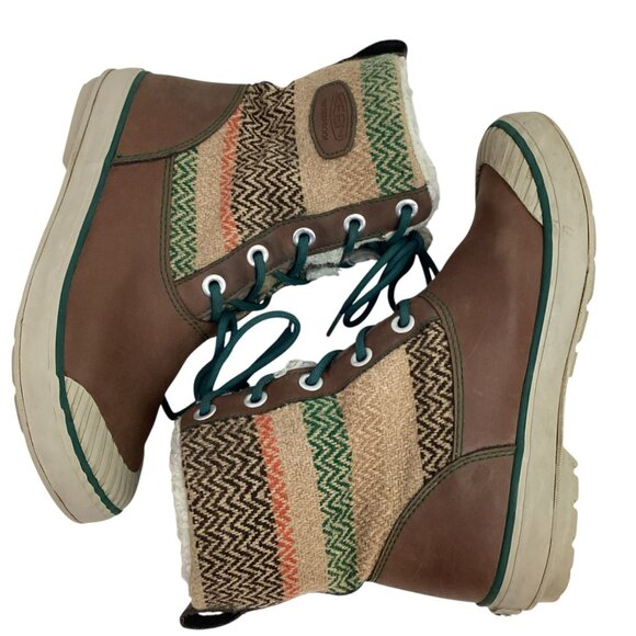 Keen Elsa Sherpa Lined Womens 6.5” Waterproof Winter Boots Wool Patterned Design - Picture 4 of 13